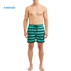 MGOO black and green striped swim trunks mens fitted bathing suits navy swim shorts