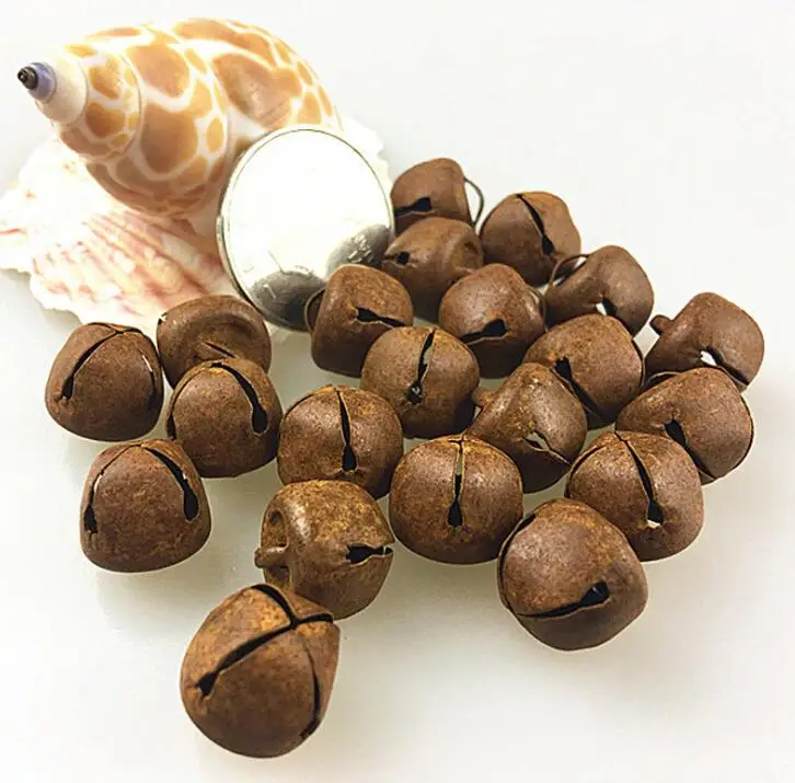 

Rusty Metal Tin Jingle Craft Bells for Wreath Holiday Home and Christmas Decoration, Bronze