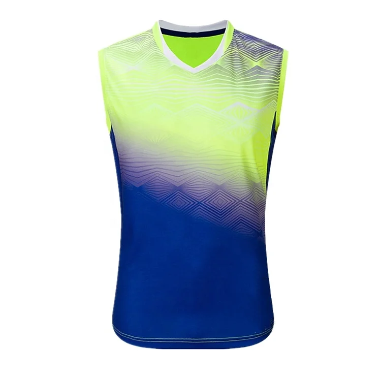

Latest design men sports jersey custom high quality sleeveless badminton T shirt, Customized color