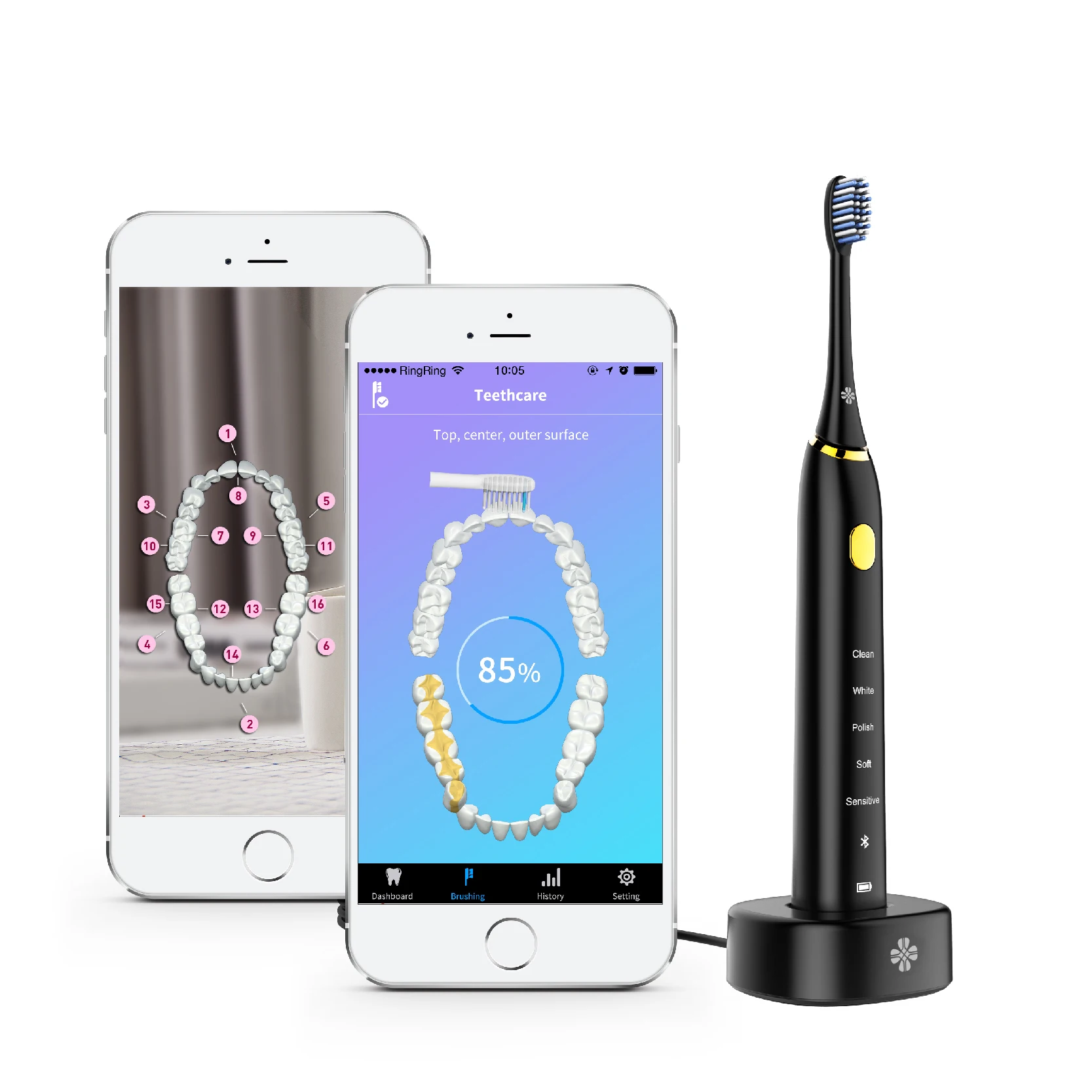

Wireless Charger Dental Hygiene Adult Toothbrush Electric Toothbrush, White/black/pink/blue or oem color