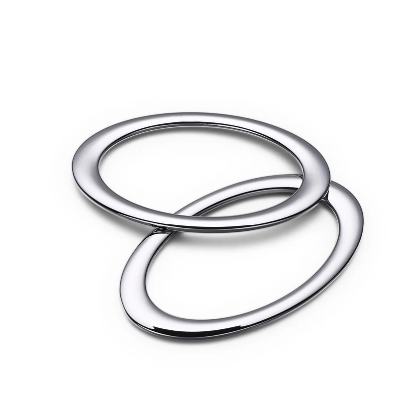 Large shiny silver oval ring metal buckles for bags