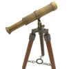 Brass Telescope with wooden Tripod - Home Office Decor