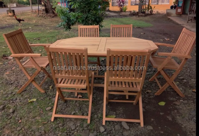 Wholesale Beach Teak Patio Outdoor Garden Folding Dining Chairs And