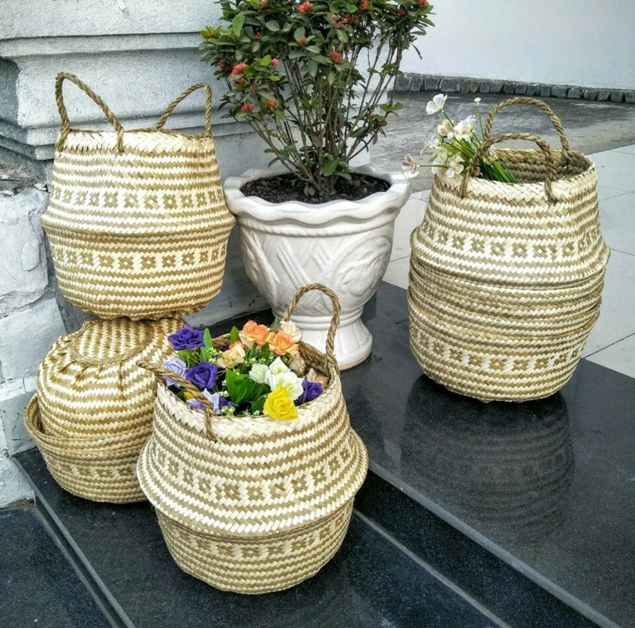 Hot Sale Price Bamboo Rattan Webbing Basket/ Rattan Wicker Basket