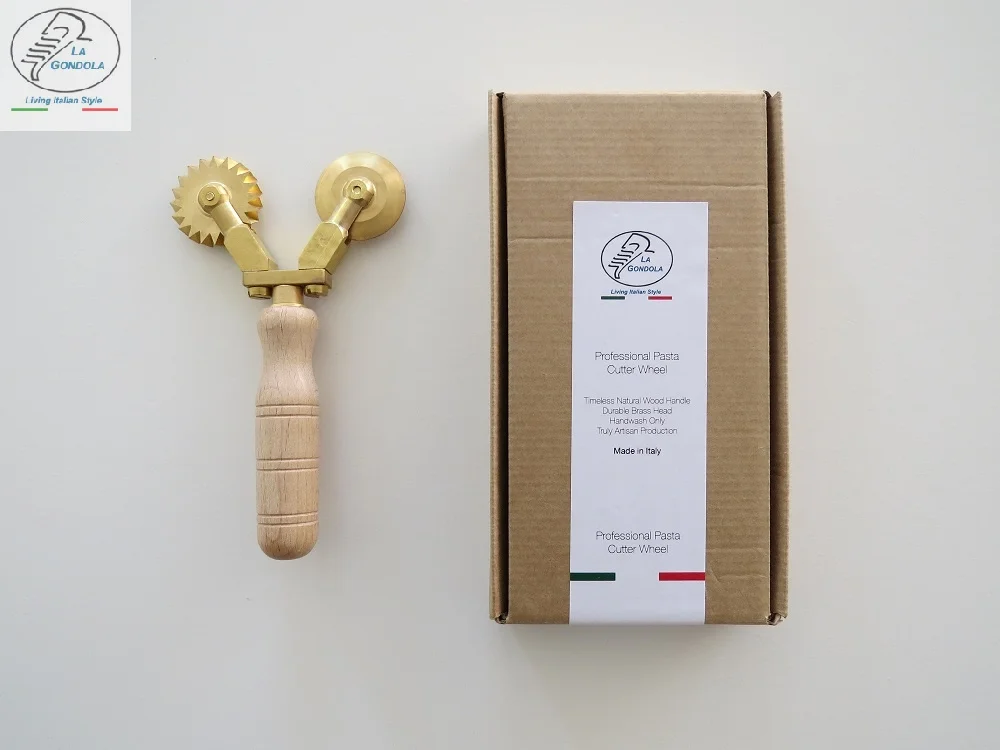 
Made in Italy Double Pasta & Ravioli Cutter Wheel for Homemade or Professional Handmade Pasta 