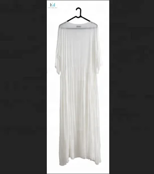 white gauze beach dress