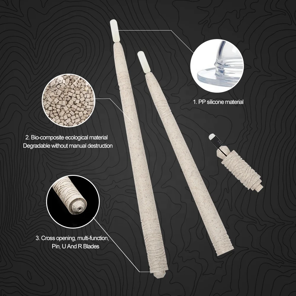 

LUSHCOLOR NEW BIO New Bio Degradable Disposable Semi Permanent Makeup Microblading ECO-Holder with 0.18 mm Blade