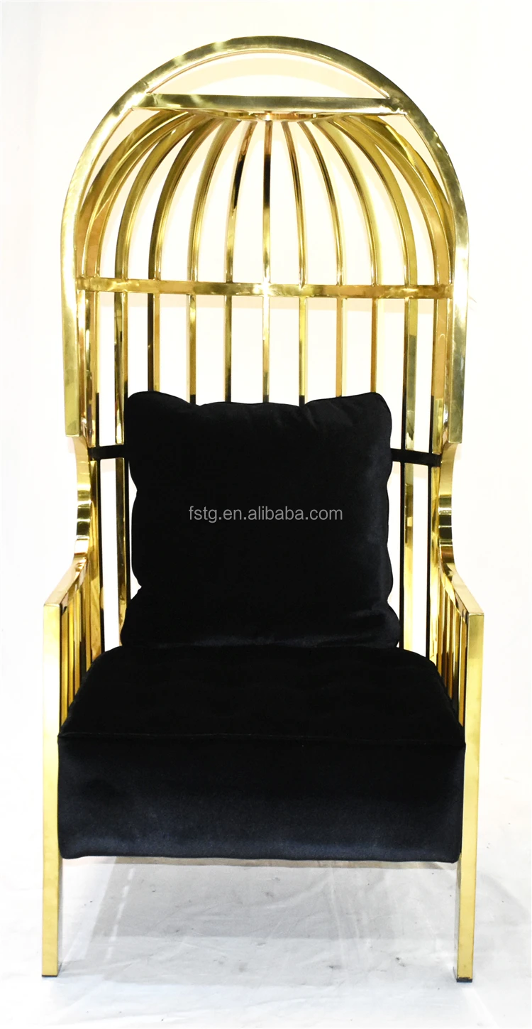 Unique Design Hotel Furniture Golden Nickelplated Stainless Steel Bird