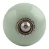 Handmade Light Grey Solid Ceramic Pull Made In India Colorful Kitchen Cabinet Knob Round