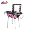 Pink Normal YELLOW Light Professional Travel Aluminum Rolling Cosmetic Case Makeup Lighting Studio