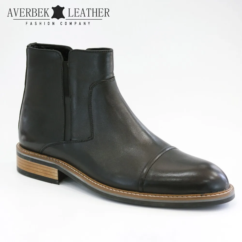 black leather dress boots for men