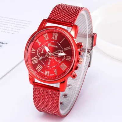 

2019 Best Seller Geneva Silicone Mesh Belt Women Fashion Quart Movement Casual Wrist Watches