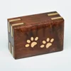 High quality best selling handcrafted wooden pet urns with paw from Viet Nam
