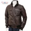 A BOMBER MEN LEATHER FASHION JACKET NEW DESIGN