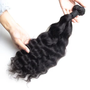 Brazilian human 40 inch deep loose virgin bundles, Peruvian Brazilian cuticle aligned deep wave hair with lace closure frontal 2