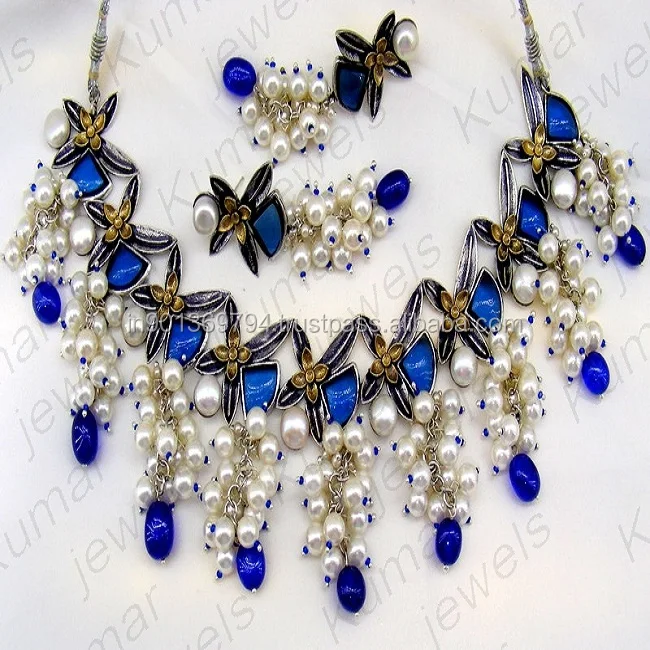 blue costume jewellery