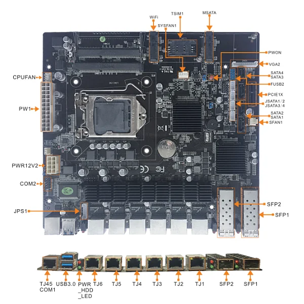 Intel B85 Firewall Fiber Optic Motherboard With 6 Lan - Buy Intel B85 ...