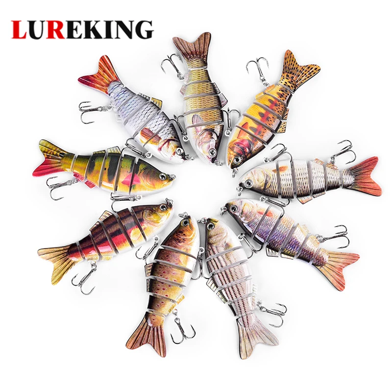 

Artificial hard plastic fishing 6 section trout lures swim baits for sale direct from China