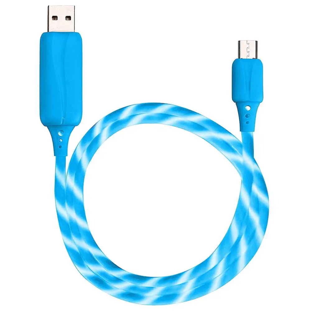 New Micro USB Cable Luminous Flowing EL Light Cable Charge and Sync Cord for Samsung,LG,Nexus,Android Smartphones and More - ANKUX.COM