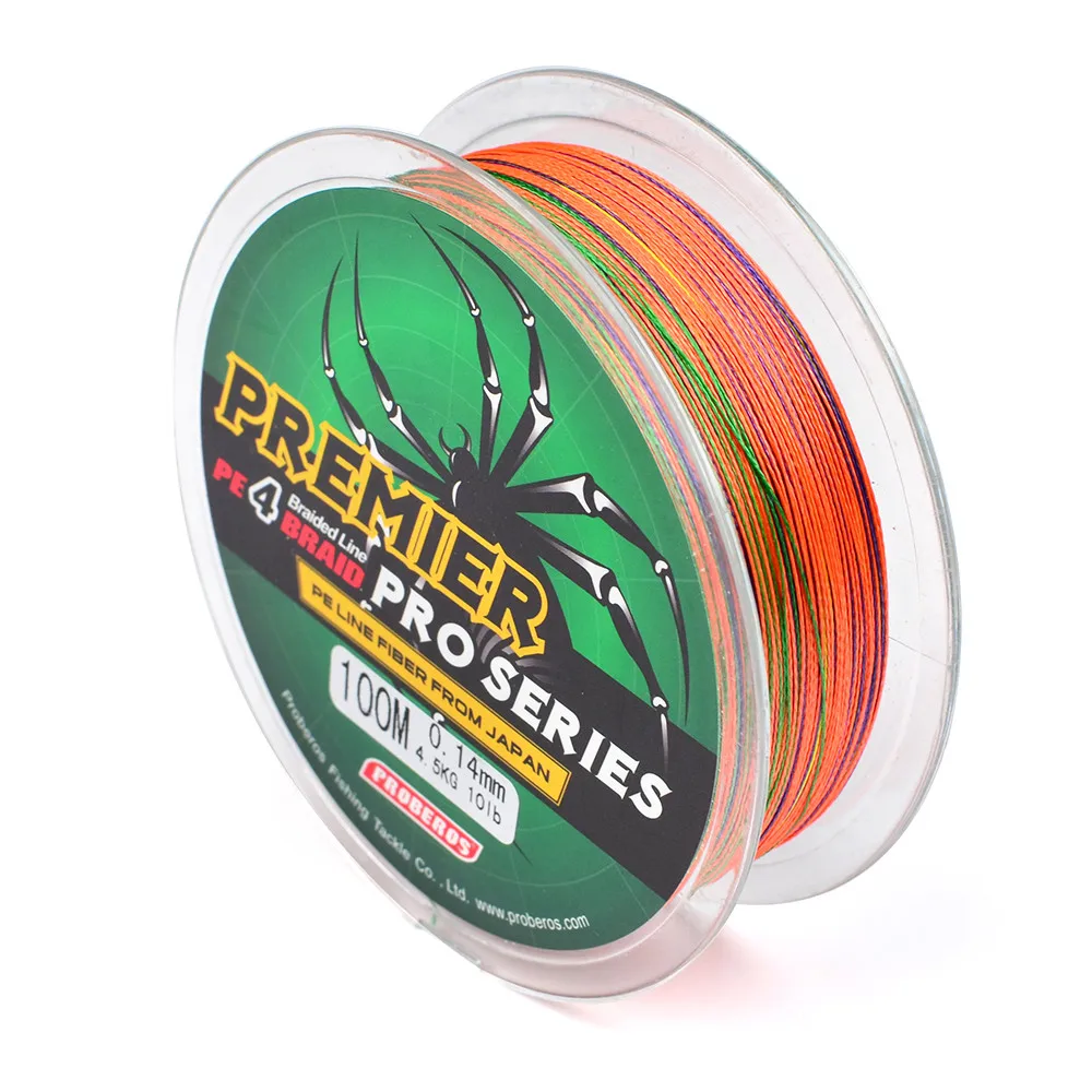 Proberos Colorful 4 Stands Braid Fishing Line 100m 100lb Pe Strong ...