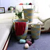 BEST selling coiled seagrass laundry basket with plastic string weaving
