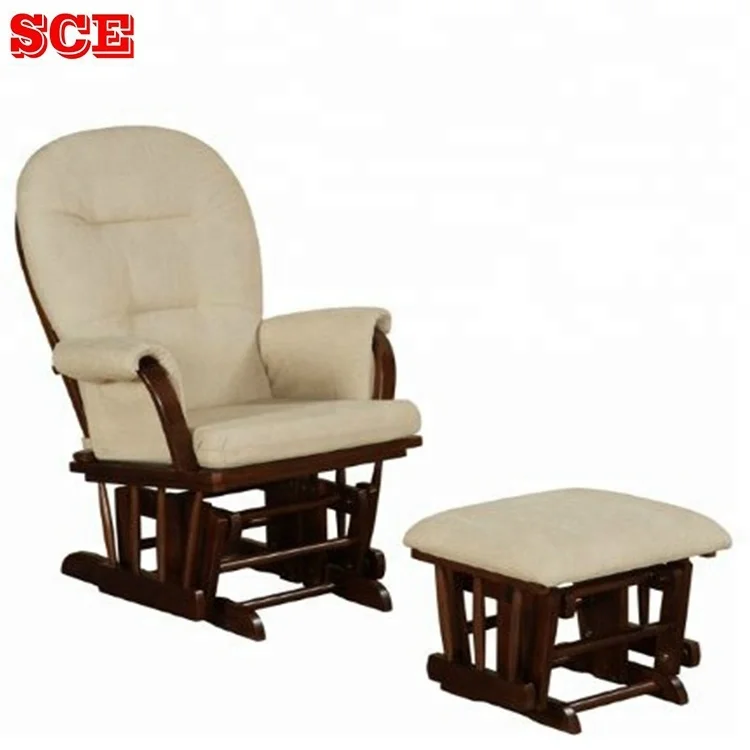 Vietnam Modern Wooden Chair With Ottoman Glider Rocking Chairs