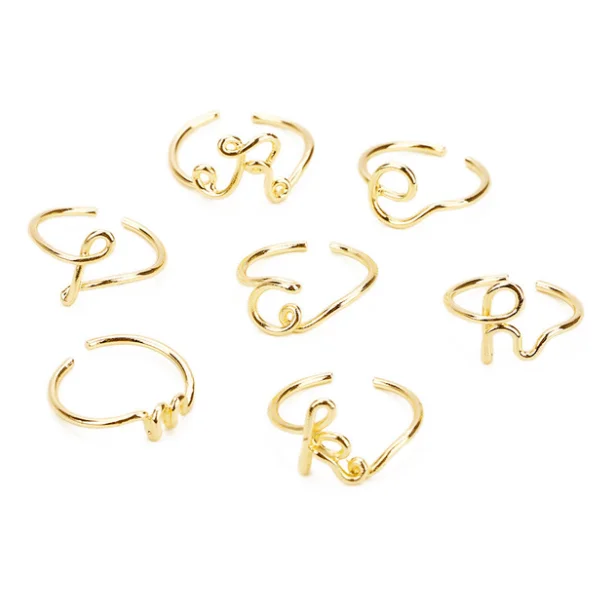 

stackable initial rings hold/silver/rose gold plated alphabet rings