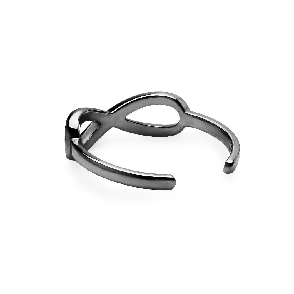 
Black Sterling Silver Infinity Adjustable Toe Ring 