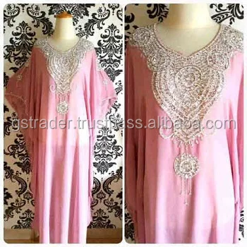 Designer baby pink kaftan for marriage parties / abaya Islamic clothing wholesale arabic dress fashion abaya 2017