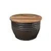 Industrial and Vintage Furniture Drum Style with Recycle Wood Top Coffee Table