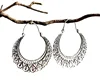 Silver Finish Hoop Earring Mandala Earring Hoop Earring