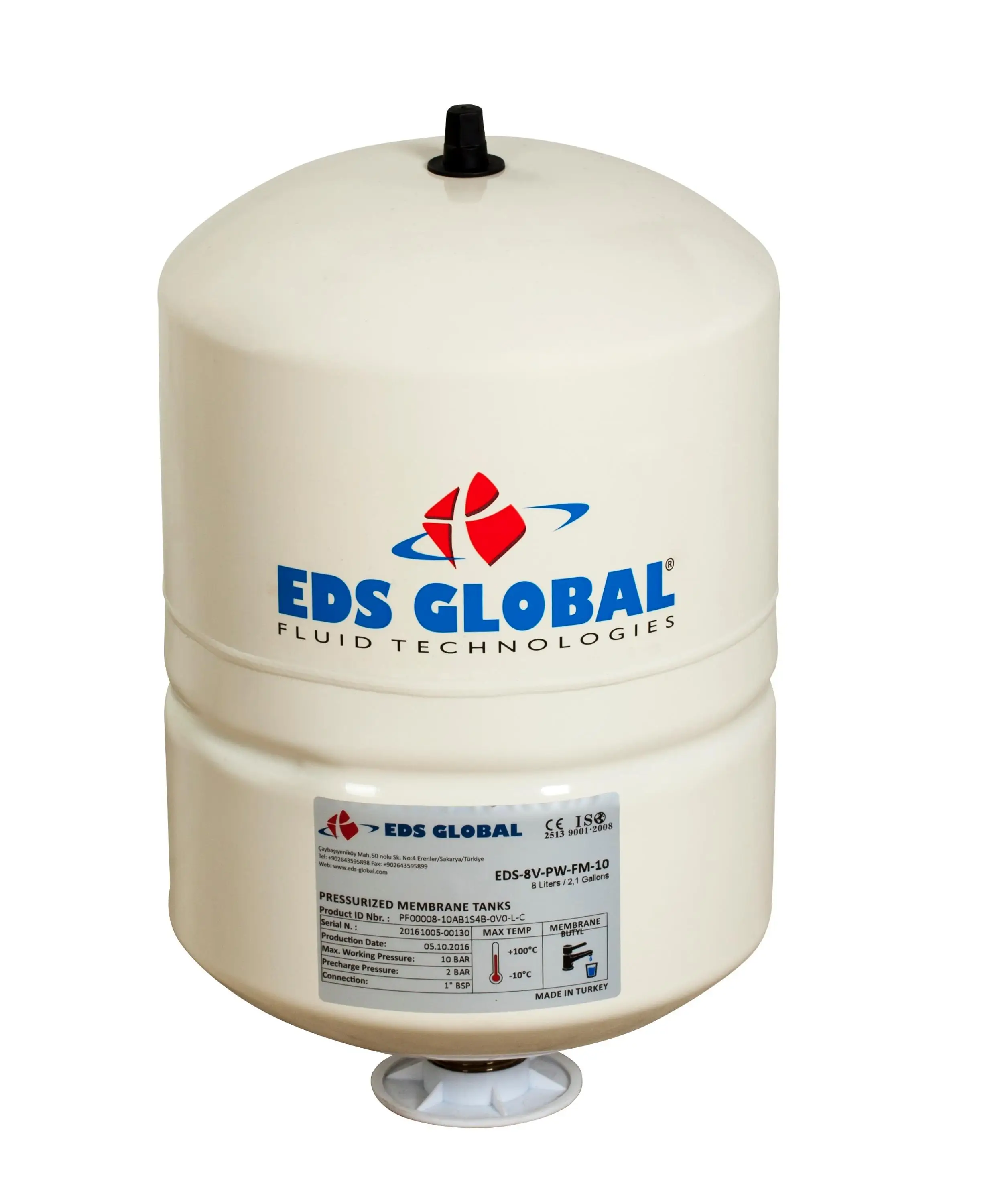 8 LT EDS GLOBAL Diaphragm Pressure Tank Expansion Vessel Thermal