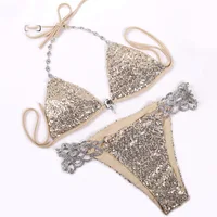 

2019 High Quality Custom Diamond Swimwear Women Sexy Rhinestone Bikini