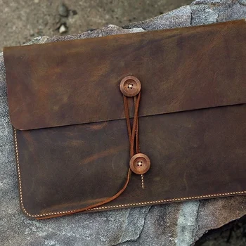 handmade leather laptop bag