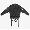 Black Strapped Bomber Jacket/Hanging strap bomber jacket/custom Strap Bomber Jacket