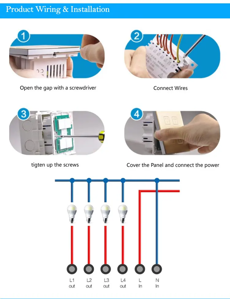 Touch wall light switch схема