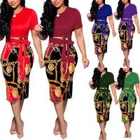 

Manufacturers Wholesale IN Stock Women Sexy Casual Dashiki Classy African Clothing Design Dresses summer