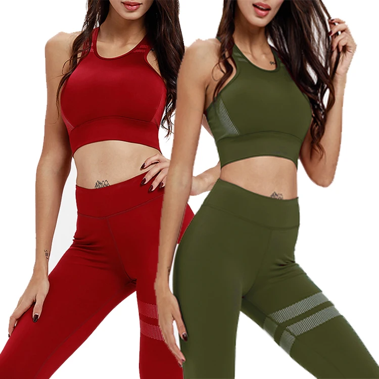 

Lover-Beauty Print Logo Sport Suit Women's Fitness Yoga Sets Pockets Sexy Gym Wear