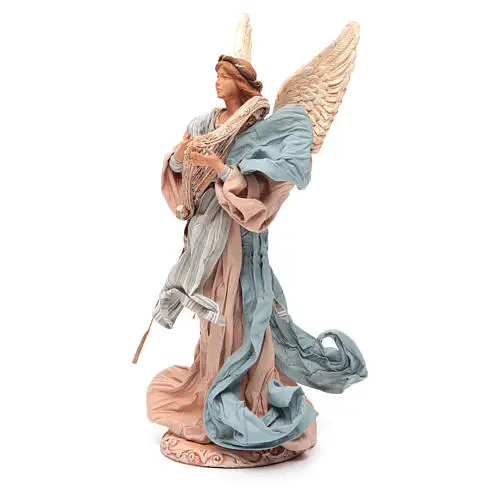 New Resin Angel Praying Pink Roses And Flowers Figurines With Harps ...