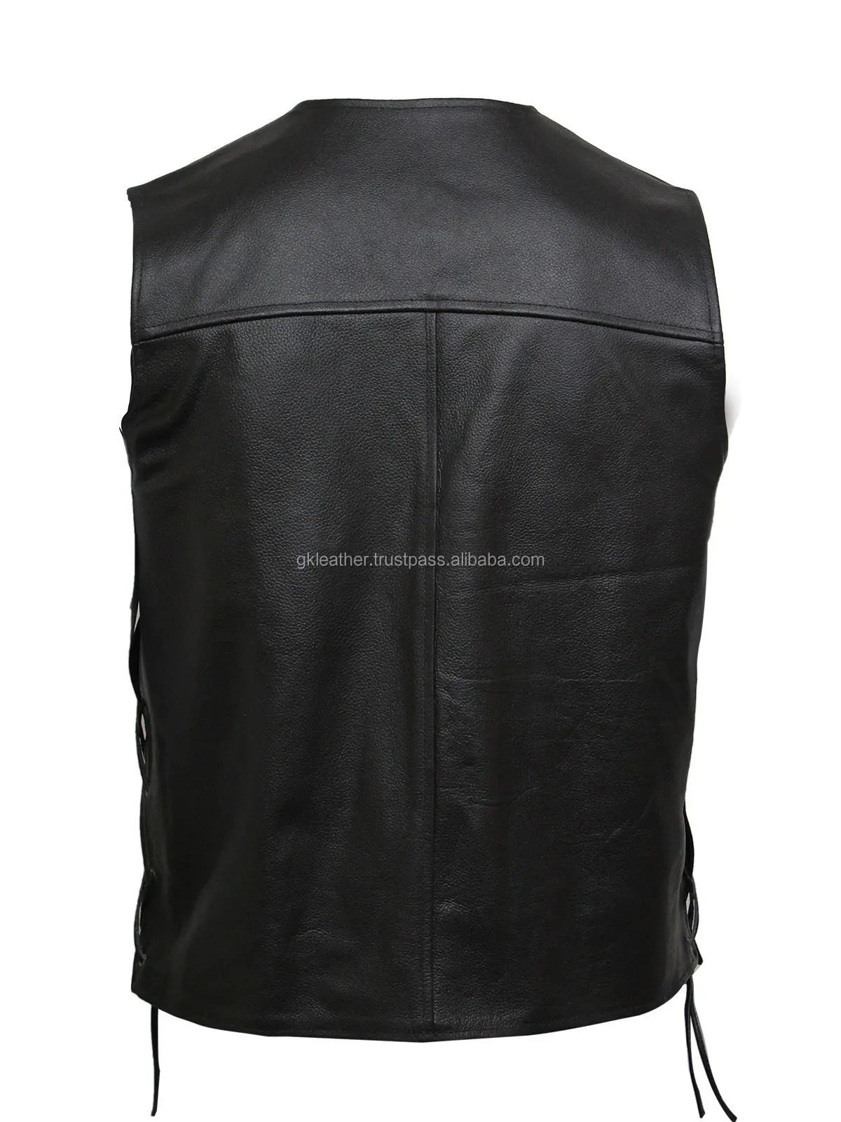 Men's Motorbike Vest,Top Quality Leather Motorcycle Vest,Biker New