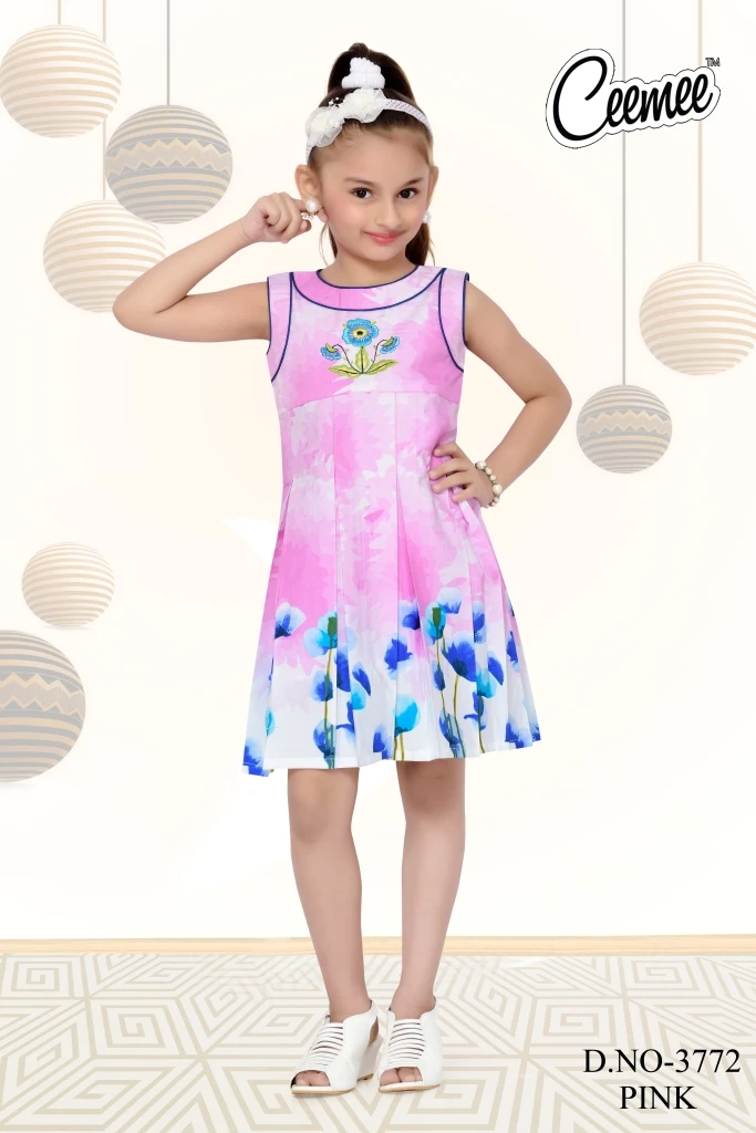 printed short frock design