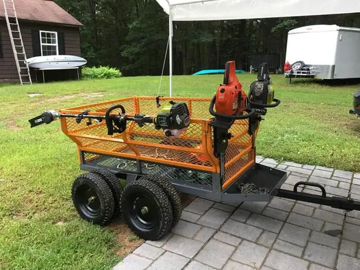 Small ATV Tandem Axle Cargo Lawn Mower Garden Utility Trailer, View