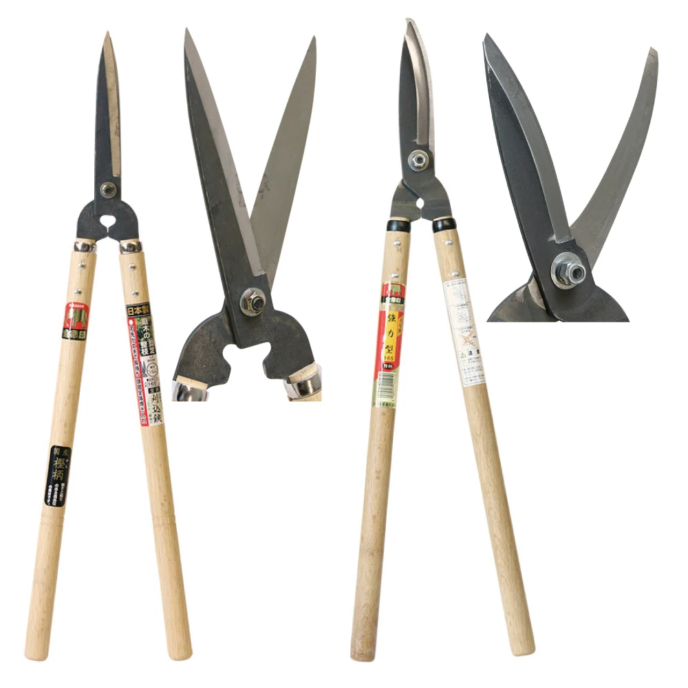 Japanese Wooden Handle Long Handle Tree Hedge Pruners Garden Shears