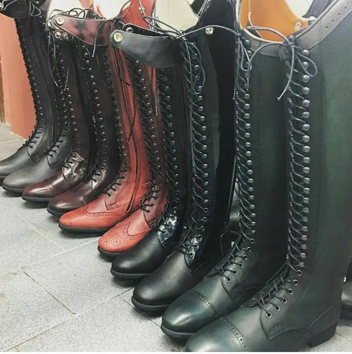 High Quality Genuine Leather Laced English Horse Riding Boots Buy