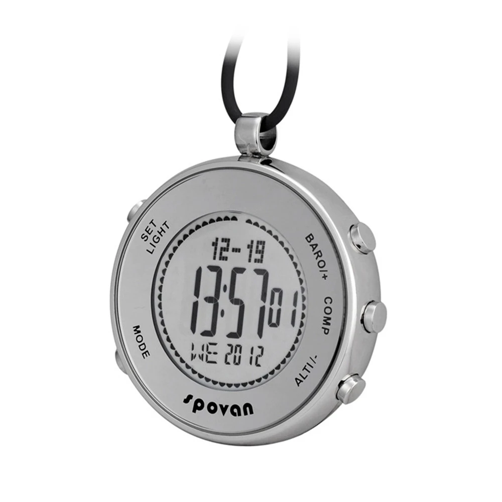 

Spovan stainless steel outdoor pocket watch waterproof,digital wristwatch barometer altimeter compass watch