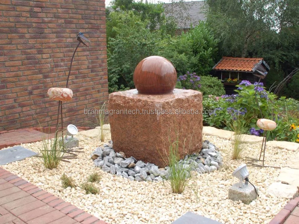 
rock stone fountain balls 
