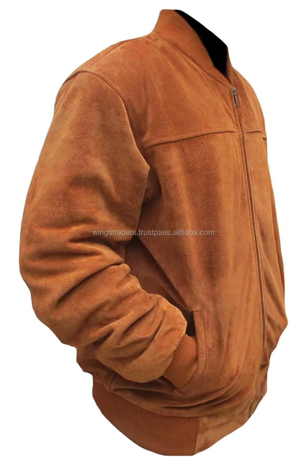 real leather suede bomber jacket