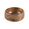 8''x8''x3'' Hand Carved Wood Bowl Supplier from India