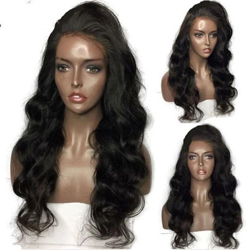 

100% human hair wigs brazilian virgin hair full lace wigs for black women, Natural color lace wig