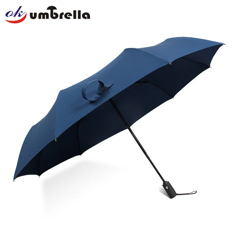 

Ok Umbrella Fully Automatic Windproof Customized RPET fabric 3 Folding Umbrella, As you required